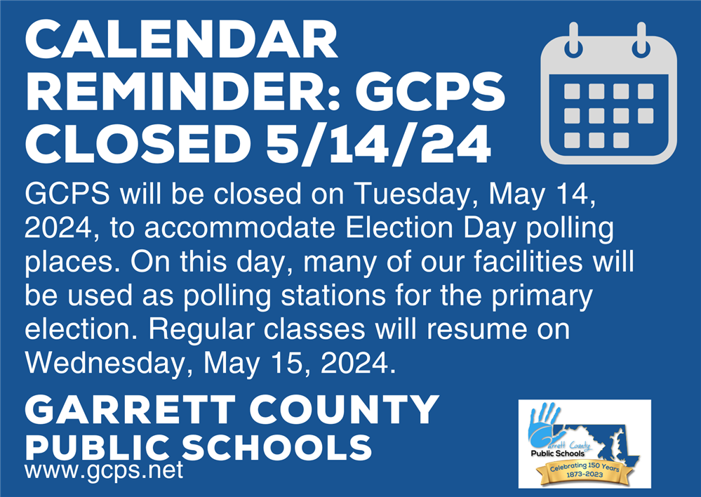 Infographic highlighting a GCPS Calendar reminder as detailed in the story.